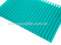 polycarbonate twin-wall sheet of lake blue