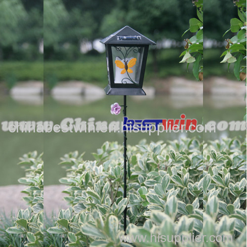Solar Stake Lantern Light With Butterfly