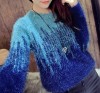 new women's wholesale gold gradient mohair knit pullover jacket coat female