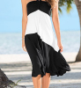 Polyetser black and white block cuasual middle dress wholesale plus size Dress oem service