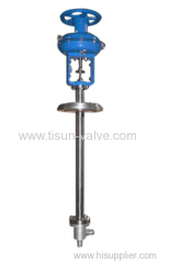 Pneumatic angle type low temperature control valve