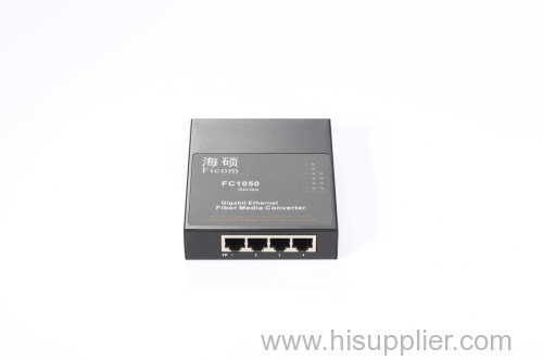 Gigabit Media Converter 4 RJ45 ports fiber convereter