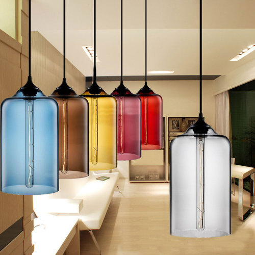 Excellent colorful transparent glass jar teal ceiling lamps