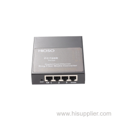 Ring media converter with 2 1000M SC + 3FE with redundancy