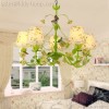 Fancy red flower with green leaf chandelier light