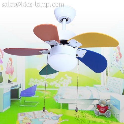 Cute colorful kids bedroom ceiling fan lamps