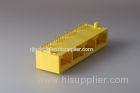 Full Plastic Yellow 90 Degree RJ45 , Ethernet RJ45 Plug 8P8C 1 * 4 Port Without LED Gold Plated