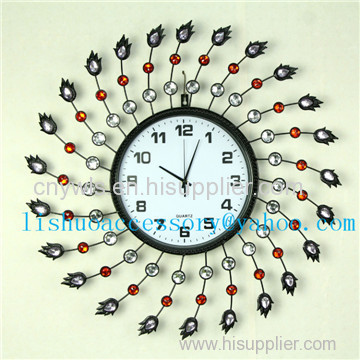 Lishuo European rural decorated living room big clock contracted creative mute clock quartz clock bedroom modern charact