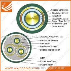 8.7~15KV YJV-Copper Conductor XLPE Insulated PVC Sheathed Power Cable