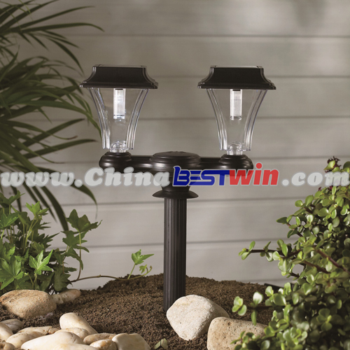 Plastic 2-LED White Solar Lantern Light