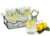 7 pieces 16oz drinking glass caddy with metal stand For parties , resturants