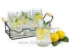 7 pieces 16oz drinking glass caddy with metal stand For parties , resturants