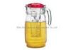 Handled Water Infuser Pitcher with lid , acrylic ice chamber / iced fruit infusion pitcher