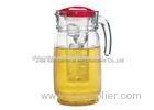 Handled Water Infuser Pitcher with lid , acrylic ice chamber / iced fruit infusion pitcher