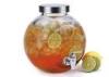 Healthy transparent glass lemonade jar dispenser , glass juice dispenser