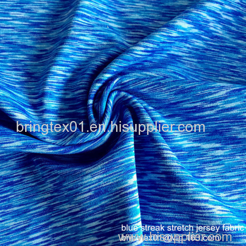 Jiaxing blue streak stretch jersey fabric