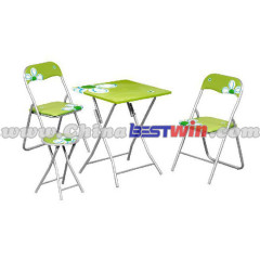 Folding Table and Chairs Set Green