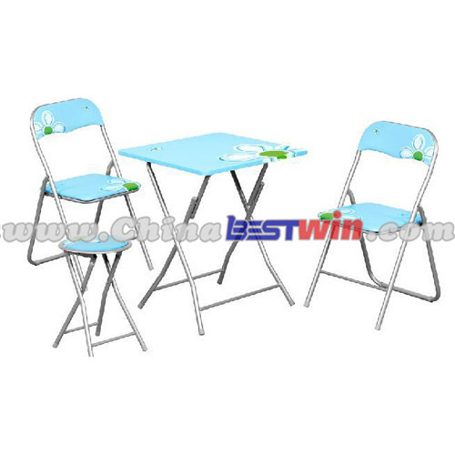 Folding Table and Chairs Set Blue