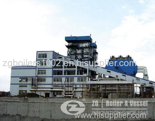 Circulating fluidized bed power plant boiler