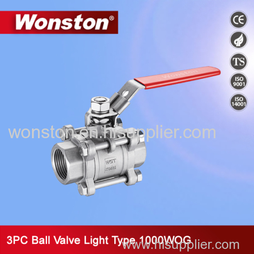 3PC Ball Valve Full Port 1000PSI