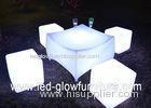 PE plastic Rechargeable led cube chair and tables with Wireless IR remote control