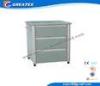 Aluminum Column Wooden Antique Hospital Bedside Cabinet Table With Drawer And One Door