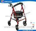 Lightweight folding rollator 4 wheel walker , folding walking frames for the elderly