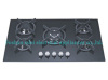 Tempered glass panel kitchen gas stove with 5 burners