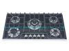 Tempered glass panel gas cooker with 5 burners