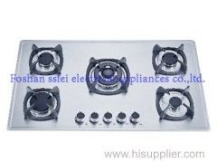 5 burners stainless steel kitchen gas stove