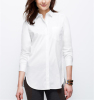 Cotton nylon mix simple white fashion casual women shirt OEM China dress manufacturers
