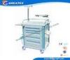 High - Strength ABS Emergency Medical Trolley Cart with Drawers and IV Pole