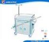 Utility hospital crash cart trolley With four plastic - steel columns , Dust basket