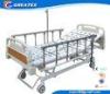 Remote Control Mobile Handicapped Electric Hospital Bed With IV Pole Three Functions
