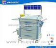 Luxurious hospital dressing trolley , ABS Anesthesia mobile medical cart