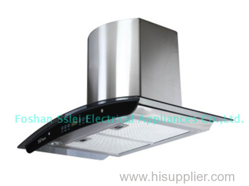 Touch or remote tempered glass panel range hood