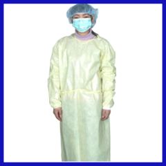 Disposable yellow isolation gown
