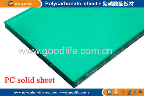 polycarbonate solid sheet of lake-blue colour
