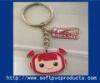 Customised Beautiful Girl Metal Ring Soft PVC Keychain / Cute Key Chain Rings