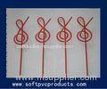 Promotional Disposable Drinking Straw Holder , Multi Color PVC Figure Drinking Straws