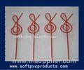 Promotional Disposable Drinking Straw Holder , Multi Color PVC Figure Drinking Straws