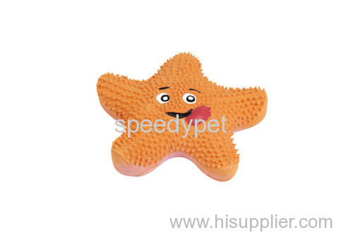 Pet animal starfish shaped latex soft chew toy with squeaky