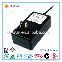 power supply 12 volt 3 amp ac dc adapter wall adaptor 12v 3a