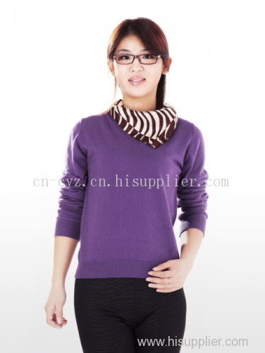 Women's 12G V neck Pullover Sweaters