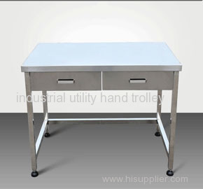 Laboratory stainless steel workbench with drawers