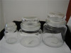 glass candle holder and candle jars with dome lid and flat lid