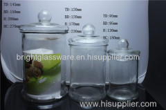 Clear glass candle jar with lid