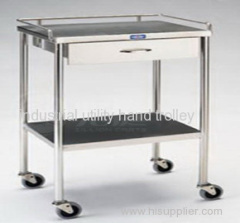 Seed testing laboratory stainless steel hand trolley with four wheels