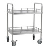 Medical mobile two layers treatment trolley on wheels