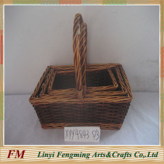 Willow metal flower shape fruit basket